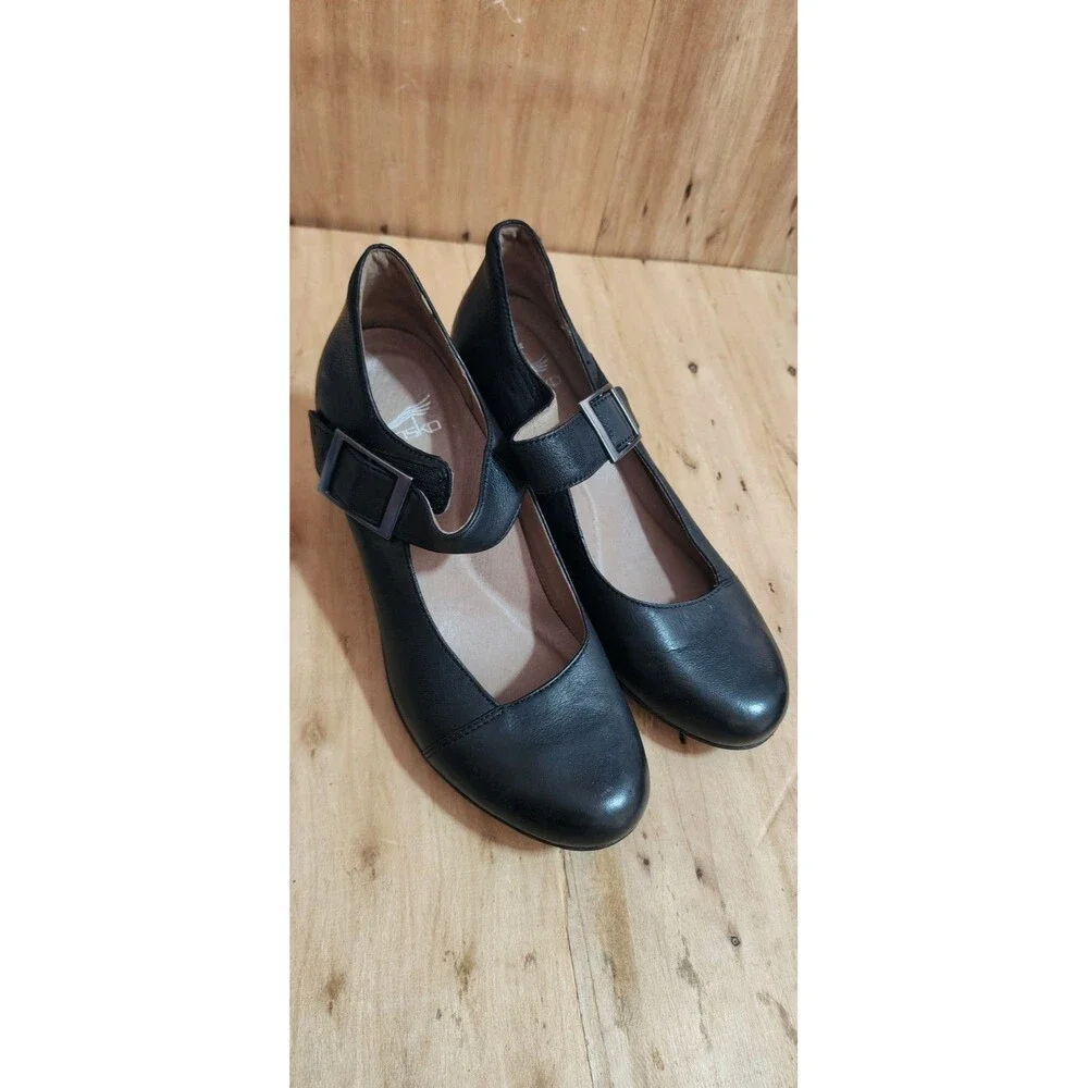 Dansko Roxanne Mary Jane Pumps Shoes Black Leather EU 37 US 5.5-6